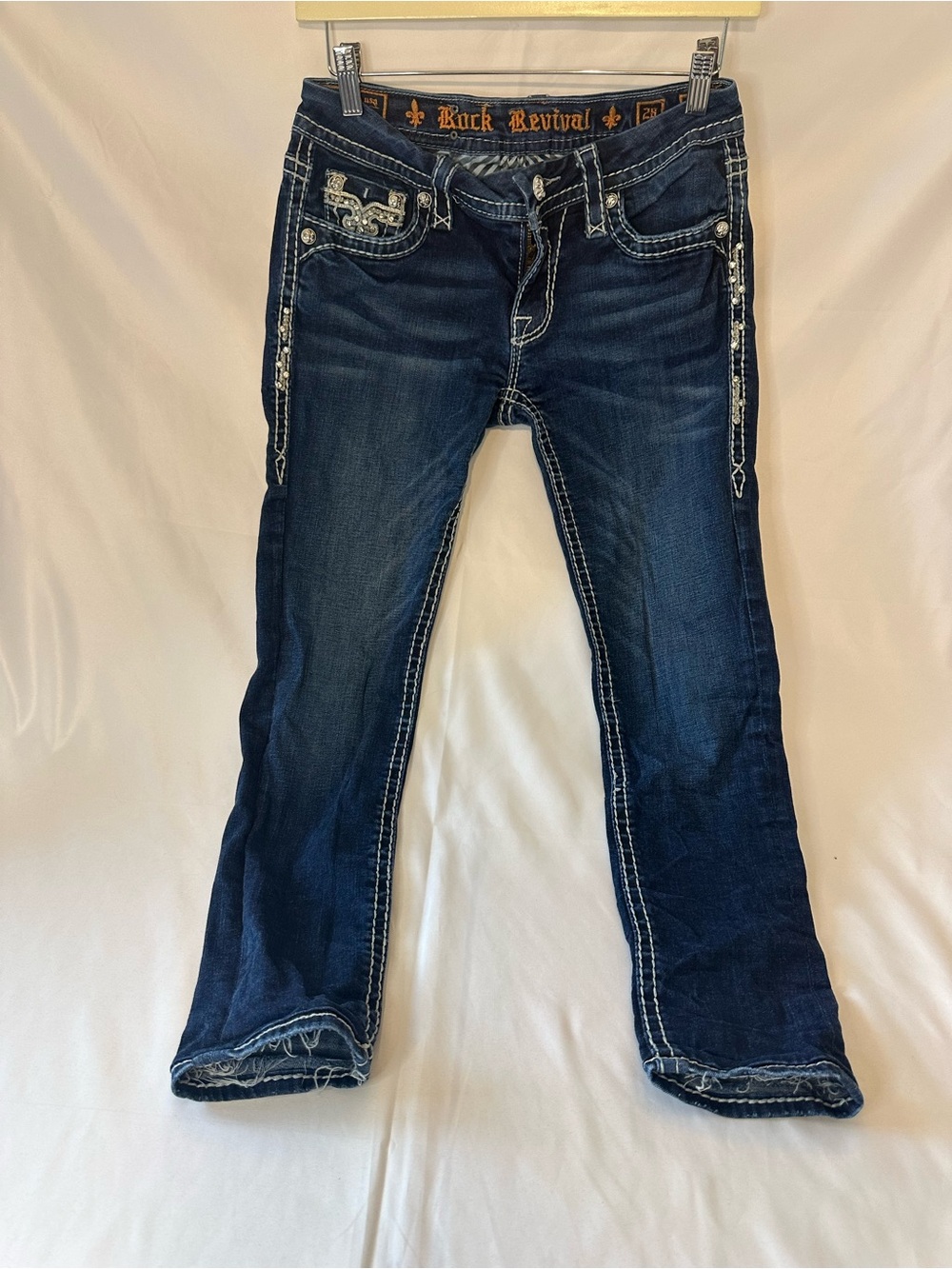 Rock Revival Women's Dark Blue Embroidered Boot Cut Jeans